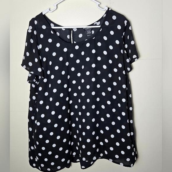 Women's Torrid Polka Dot Semi-Sheer Blouse, Size 1 - Picture 1 of 3